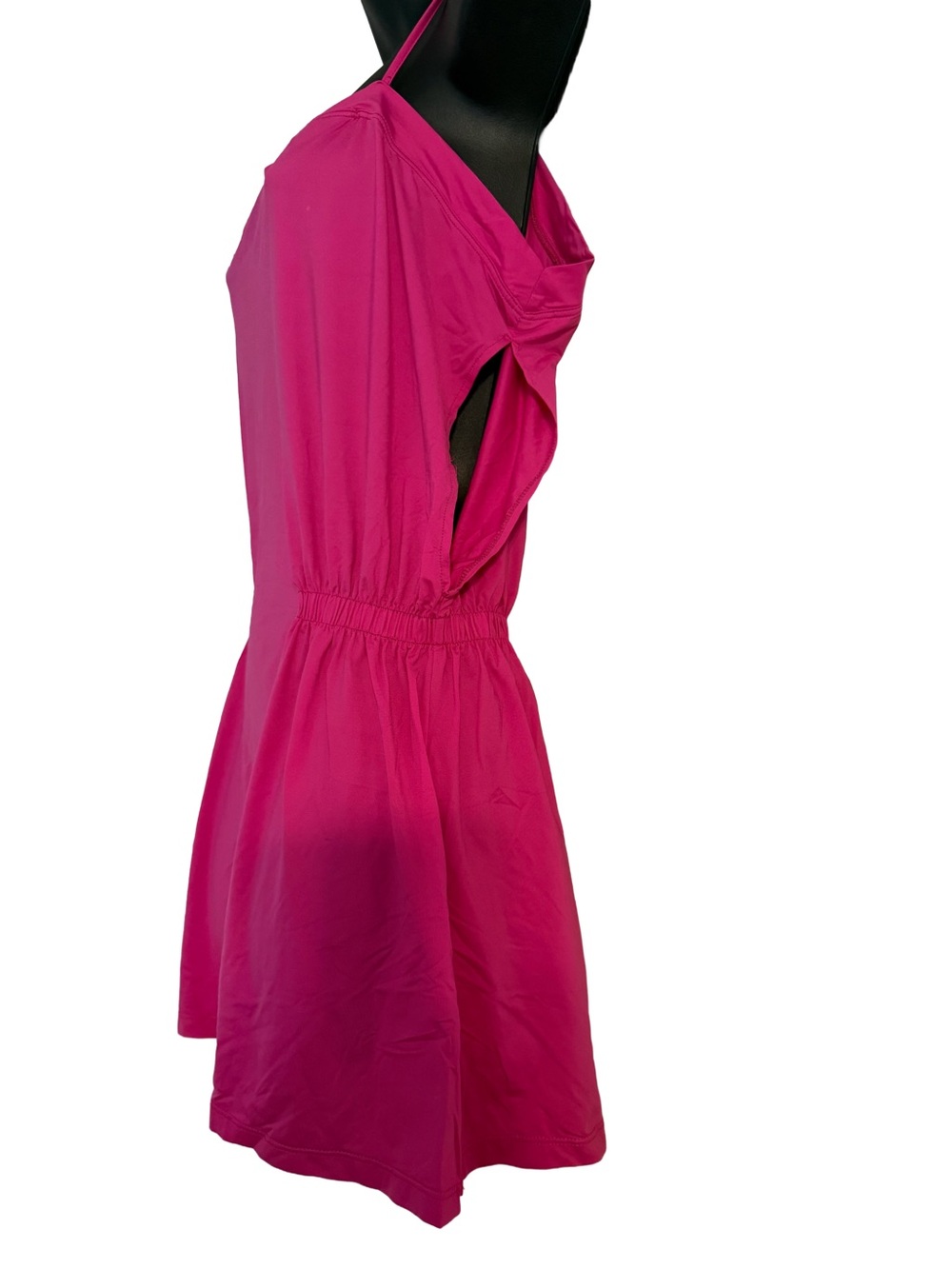 Bright Fuchsia Spaghetti Strap Swim Top/Short Dress - Picture 2 of 4